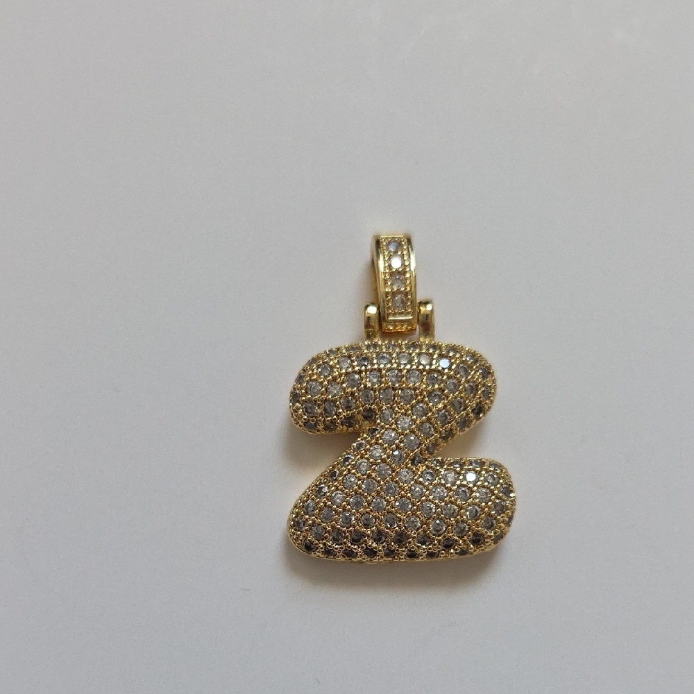 Gold and Silver Initial Pendant Letter Z
